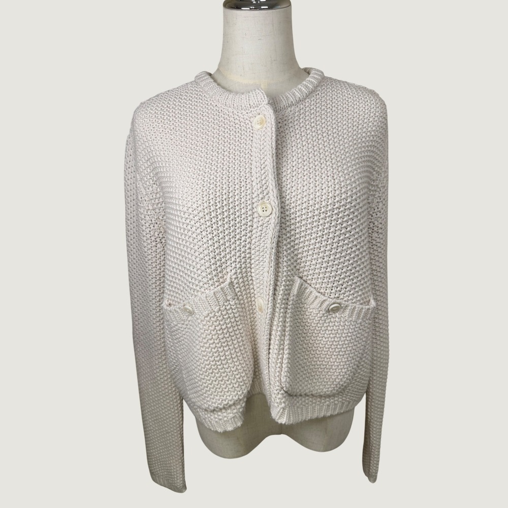 Splendid Collection Cream Chunky Knit Button Front Cardigan Sweater XL RS4K860